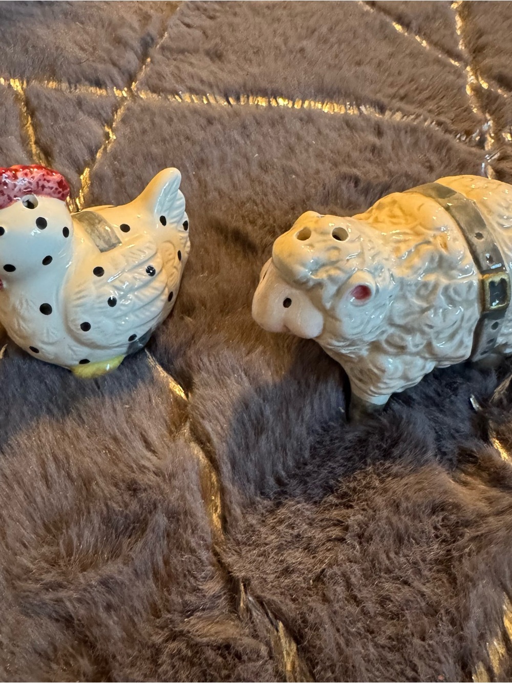 Hen & Sheep Salt and Pepper Shakers Farmhouse CottageCore Country Kitchen